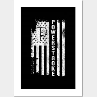 Powerstroke American Flag Posters and Art